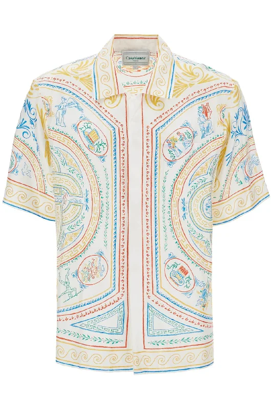 Men's long - sleeve henley t - shirts with button - down placketsCasablanca Men's Silk Crayon Vase Men's long - sleeve henley t - shirts with button - down placketsCasablanca Men's Silk Crayon Vase