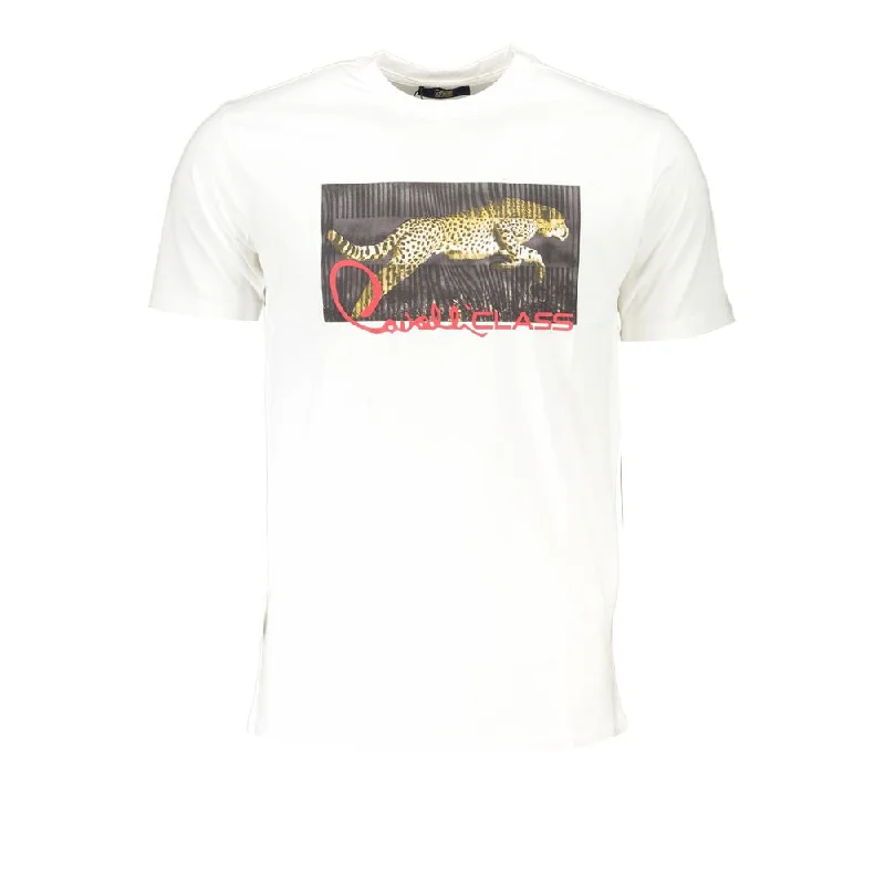 Men's mock - neck t - shirts with a modern and sleek styleCavalli Class Cotton Men's T-Shirt Men's mock - neck t - shirts with a modern and sleek styleCavalli Class Cotton Men's T-Shirt