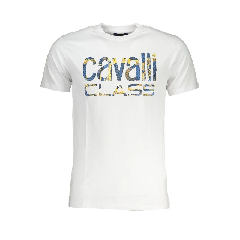 Men's mock - neck t - shirts with a modern and sleek styleCavalli Class Cotton Men's T-Shirt Men's mock - neck t - shirts with a modern and sleek styleCavalli Class Cotton Men's T-Shirt