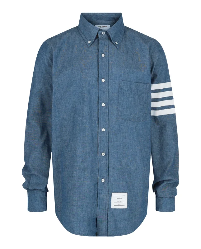 Men's thermal t - shirts with a high - neck design for cold weatherChambray 4-Bar Straight Fit Shirt