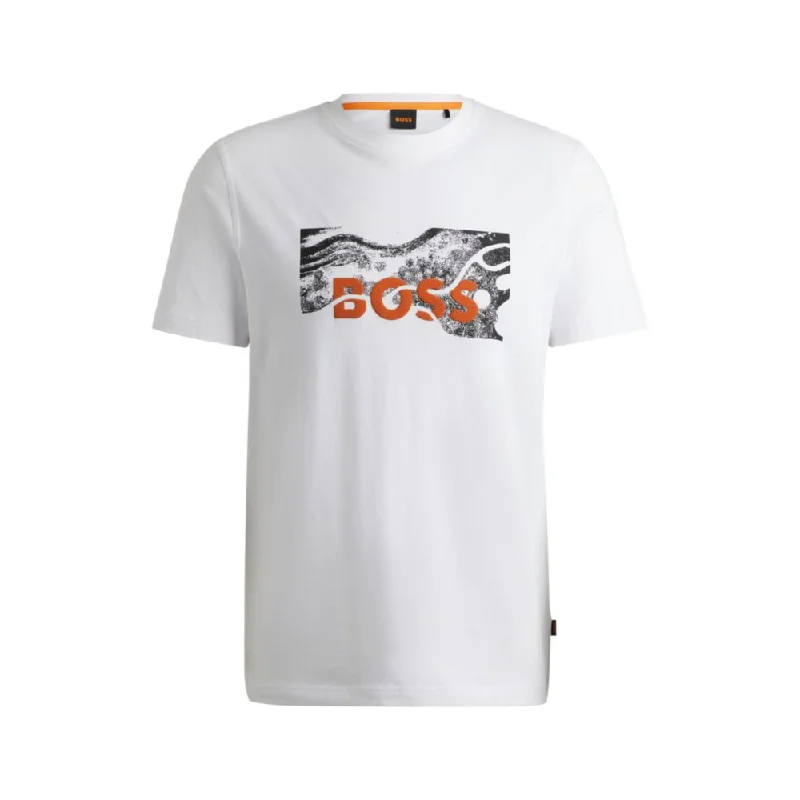 Men's short - sleeve linen t - shirts for summer beach outingsCotton-jersey regular-fit T-shirt with logo artwork Men's short - sleeve linen t - shirts for summer beach outingsCotton-jersey regular-fit T-shirt with logo artwork