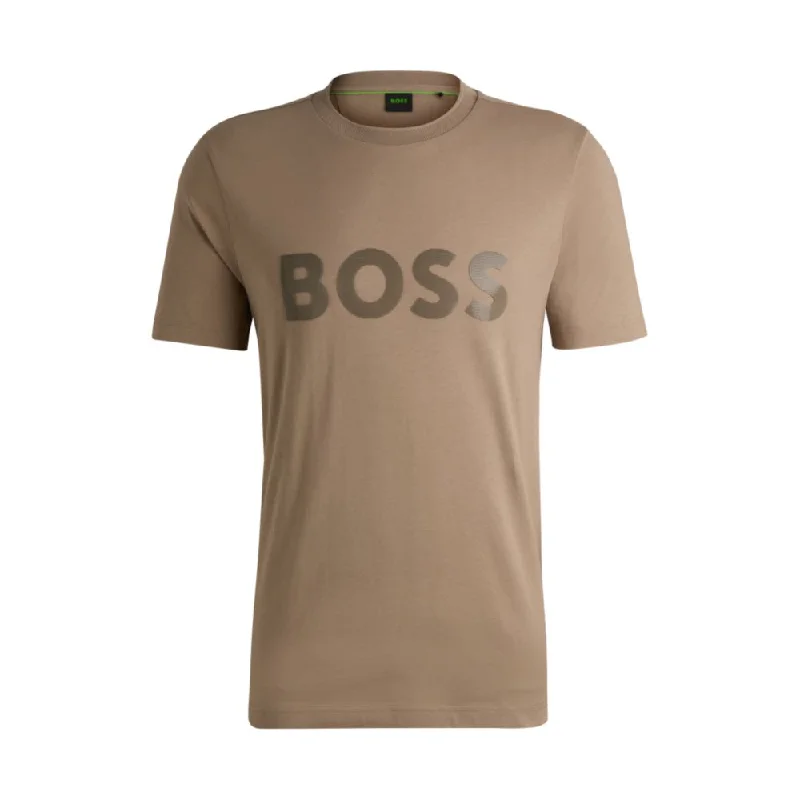 Men's distressed denim - look t - shirts with a rugged appealCotton-jersey T-shirt with mirror-effect logo print Men's distressed denim - look t - shirts with a rugged appealCotton-jersey T-shirt with mirror-effect logo print