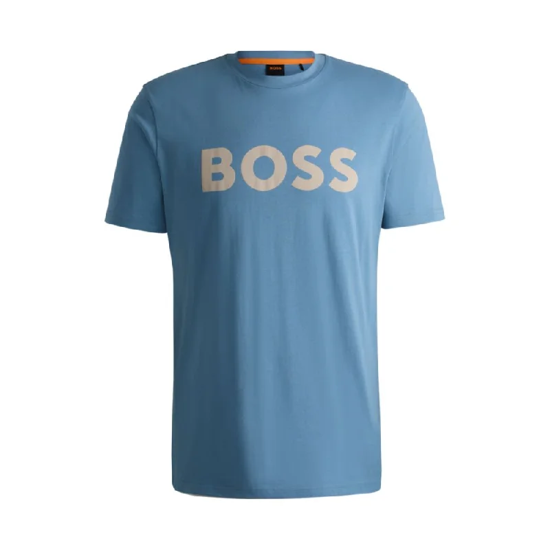 Men's plus - size pocket t - shirts with a classic lookCotton-jersey T-shirt with rubber-print logo Men's plus - size pocket t - shirts with a classic lookCotton-jersey T-shirt with rubber-print logo