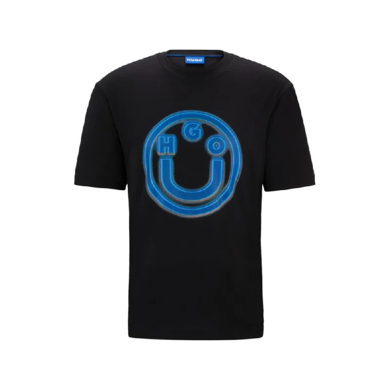 Men's antimicrobial t - shirts for odor - free freshness during travelCotton-terry T-shirt with smiley-face logo Men's antimicrobial t - shirts for odor - free freshness during travelCotton-terry T-shirt with smiley-face logo