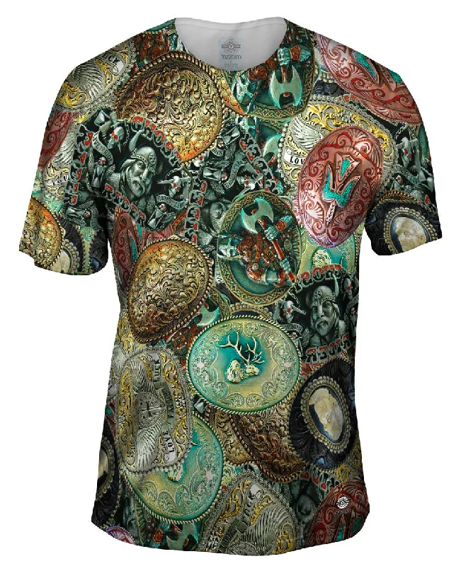 Men's organic cotton crew - neck t - shirts for everyday comfortCowboy Belt Buckle Pride Men's organic cotton crew - neck t - shirts for everyday comfortCowboy Belt Buckle Pride
