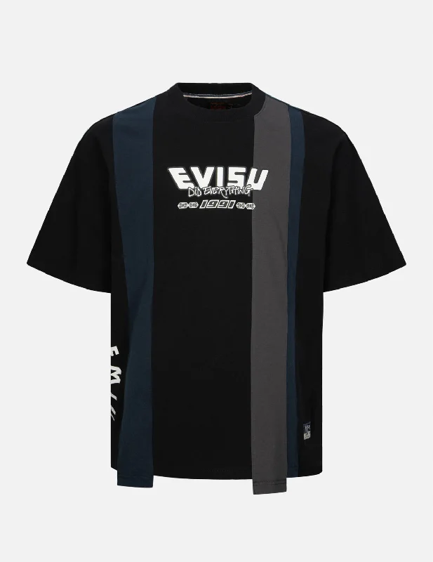 Men's mock - neck t - shirts with a modern and sleek styleDeconstructed Playful Godhead Printed Loose Fit T-shirt Men's mock - neck t - shirts with a modern and sleek styleDeconstructed Playful Godhead Printed Loose Fit T-shirt