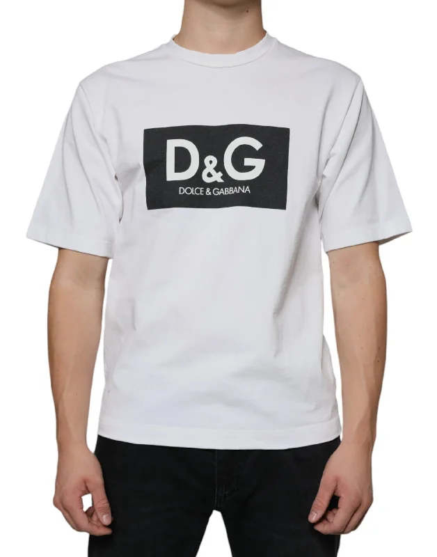 Men's tie - dye t - shirts with a bohemian styleDolce & Gabbana Cotton DG Logo Print Casual Men's T-shirt Men's tie - dye t - shirts with a bohemian styleDolce & Gabbana Cotton DG Logo Print Casual Men's T-shirt