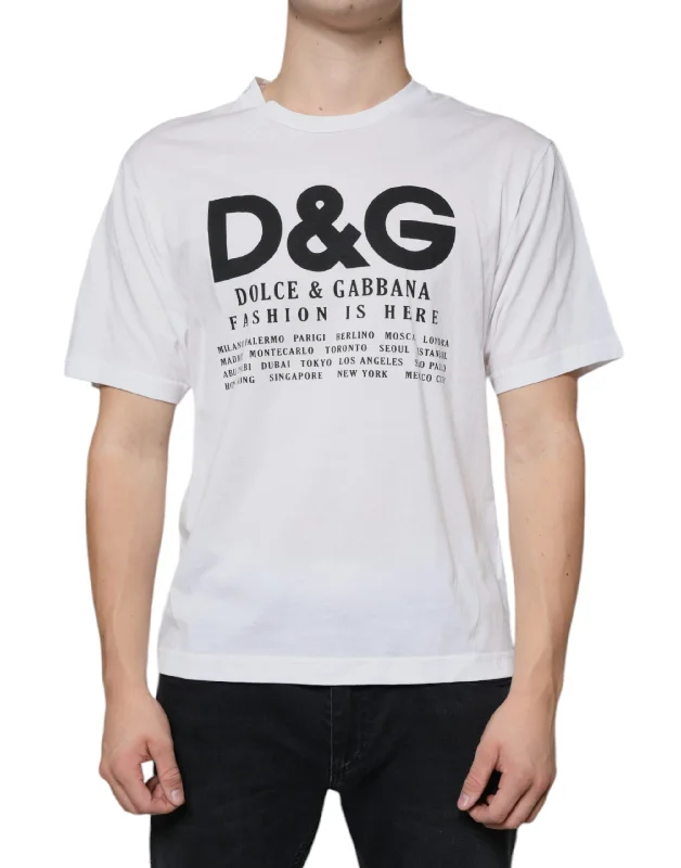 Men's mock - neck t - shirts with a modern and sleek styleDolce & Gabbana Cotton DG Logo Print Casual Men's T-shirt Men's mock - neck t - shirts with a modern and sleek styleDolce & Gabbana Cotton DG Logo Print Casual Men's T-shirt