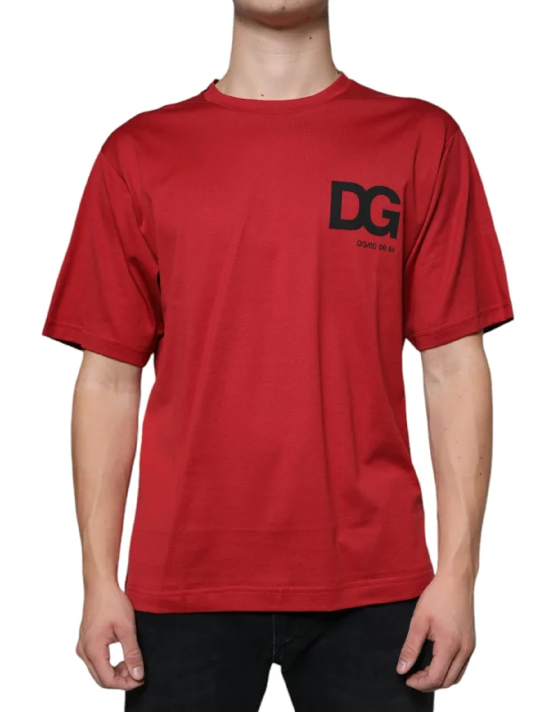 Men's mock - neck t - shirts with a modern and sleek styleDolce & Gabbana Cotton DG Logo Print Crew Neck Men's T-shirt Men's mock - neck t - shirts with a modern and sleek styleDolce & Gabbana Cotton DG Logo Print Crew Neck Men's T-shirt