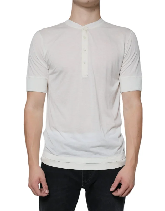 Men's eco - friendly recycled t - shirts for sustainable fashion choicesDolce & Gabbana ivory Cotton Short Sleeves Men's T-shirt Men's eco - friendly recycled t - shirts for sustainable fashion choicesDolce & Gabbana ivory Cotton Short Sleeves Men's T-shirt