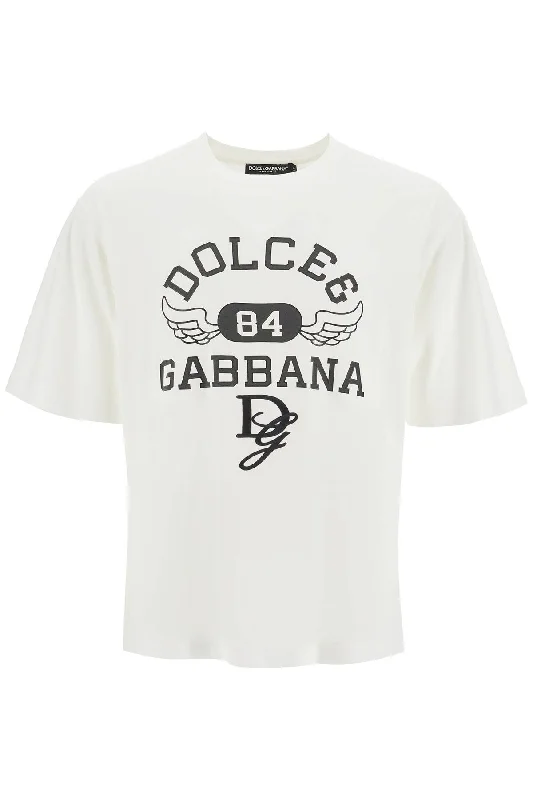 Men's slim - fit graphic t - shirts with vintage rock band printsDolce & Gabbana Men's Printed T-Shirt With Dg Embroidery Men's slim - fit graphic t - shirts with vintage rock band printsDolce & Gabbana Men's Printed T-Shirt With Dg Embroidery