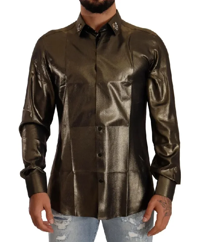 Men's moisture - wicking athletic t - shirts for intense workoutsDolce & Gabbana Metallic DG Embroide Crown Silk Top Men's Shirt (Pre-Owned) Men's moisture - wicking athletic t - shirts for intense workoutsDolce & Gabbana Metallic DG Embroide Crown Silk Top Men's Shirt (Pre-Owned)