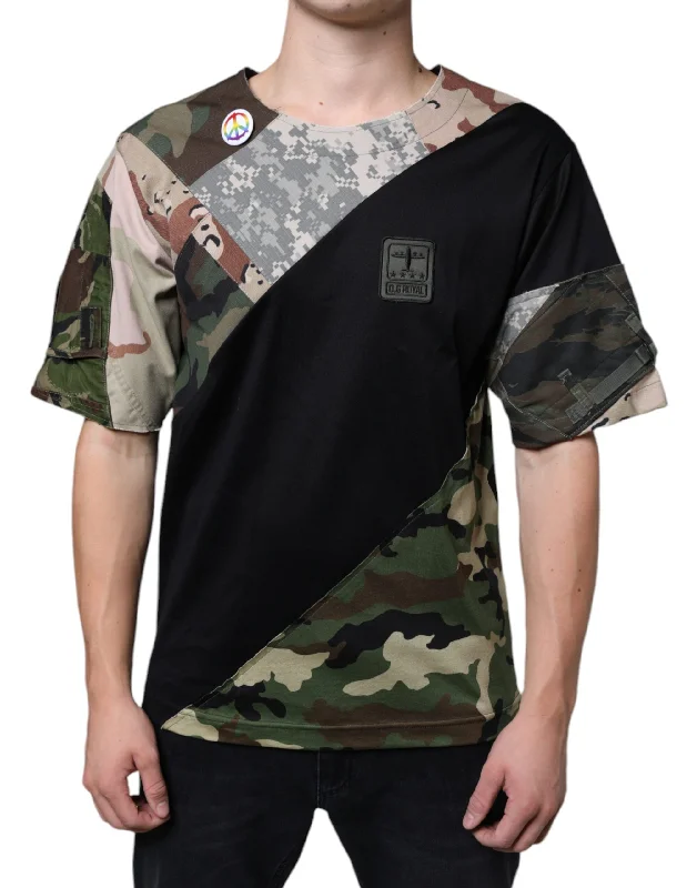 Men's tie - dye t - shirts with a bohemian styleDolce & Gabbana multi Camouflage Patchwork DG Royal Men's T-shirt (Pre-Owned) Men's tie - dye t - shirts with a bohemian styleDolce & Gabbana multi Camouflage Patchwork DG Royal Men's T-shirt (Pre-Owned)