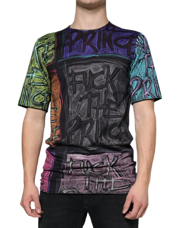Men's slim - fit graphic t - shirts with vintage rock band printsDolce & Gabbana multi Graphic Print Cotton Men's T-shirt Men's slim - fit graphic t - shirts with vintage rock band printsDolce & Gabbana multi Graphic Print Cotton Men's T-shirt