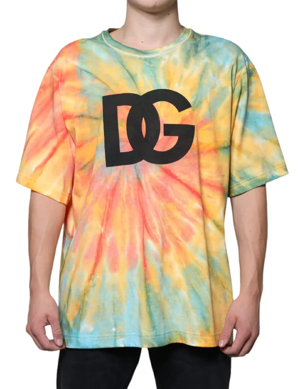 Men's eco - friendly recycled t - shirts for sustainable fashion choicesDolce & Gabbana multi Tie-Dye Logo Cotton Men's T-shirt Men's eco - friendly recycled t - shirts for sustainable fashion choicesDolce & Gabbana multi Tie-Dye Logo Cotton Men's T-shirt
