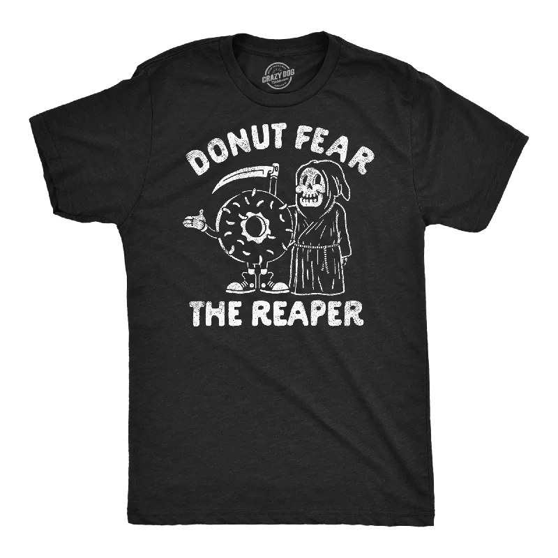 Men's slim - fit graphic t - shirts with vintage rock band printsDonut Fear The Reaper Men's T Shirt Men's slim - fit graphic t - shirts with vintage rock band printsDonut Fear The Reaper Men's T Shirt