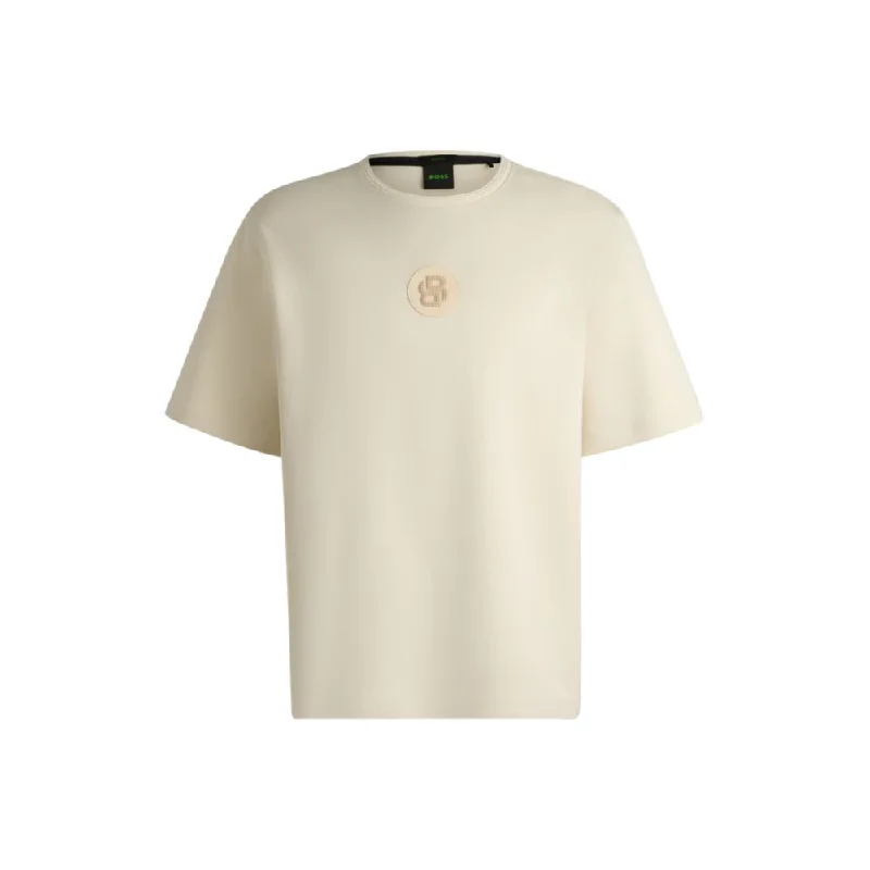 Men's v - neck muscle t - shirts for a body - building aestheticDrop-shoulder T-shirt with Double B monogram badge Men's v - neck muscle t - shirts for a body - building aestheticDrop-shoulder T-shirt with Double B monogram badge