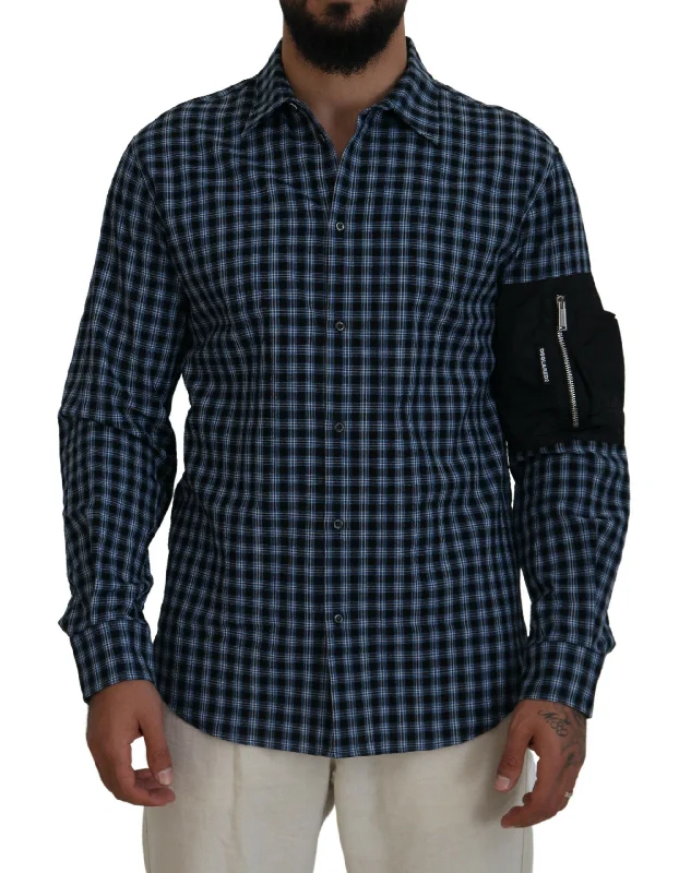 Men's smart - casual checkered t - shirts for semi - formal occasionsDsqua² multi Arm Plaid Men Long Sleeves Men's Shirt Men's smart - casual checkered t - shirts for semi - formal occasionsDsqua² multi Arm Plaid Men Long Sleeves Men's Shirt