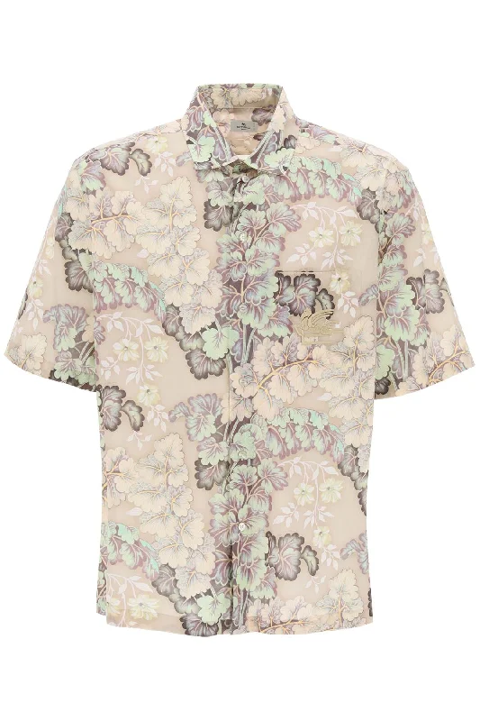 Men's short - sleeve linen t - shirts for summer beach outingsEtro Men's Short-Sleeved Floral Shirt Men's short - sleeve linen t - shirts for summer beach outingsEtro Men's Short-Sleeved Floral Shirt