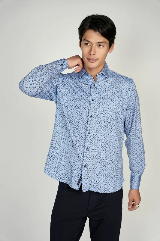 Men's short - sleeve linen t - shirts for summer beach outingsEveryday Light Blue Shirt Men's short - sleeve linen t - shirts for summer beach outingsEveryday Light Blue Shirt