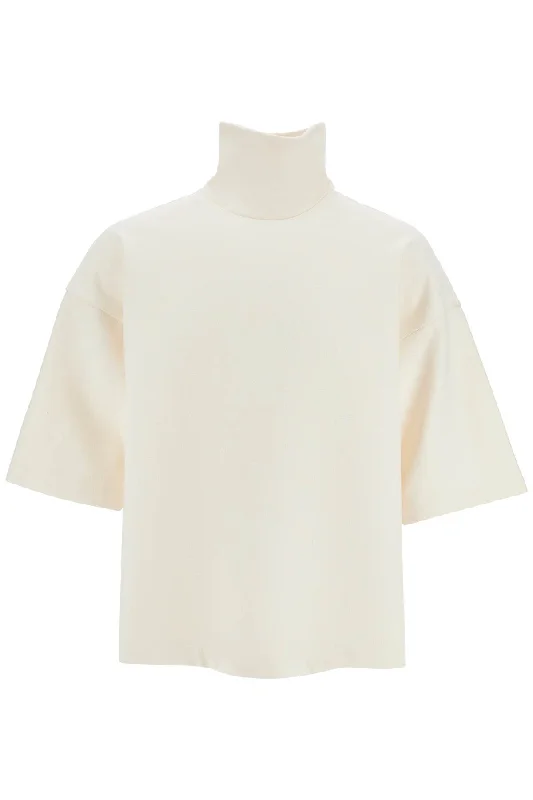 Men's ribbed t - shirts with a textured finish for added styleFear Of God Men's "Oversized High-Neck T