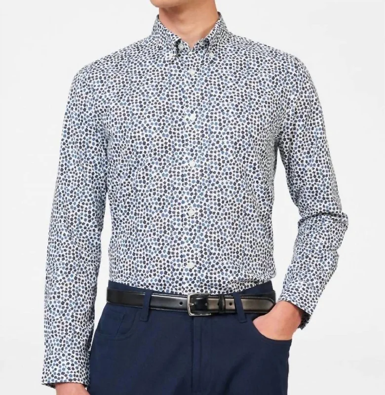 Men's short - sleeve linen t - shirts for summer beach outingsFloral Long Sleeve Shirt In Snow White Men's short - sleeve linen t - shirts for summer beach outingsFloral Long Sleeve Shirt In Snow White