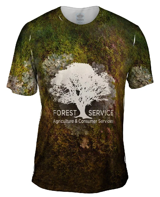 Men's tie - dye t - shirts with a bohemian styleForest Service Heart Moss