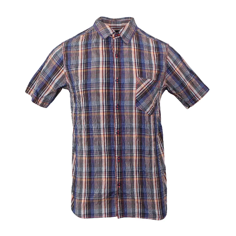 Men's tie - dye t - shirts with a bohemian styleFreeman'S Sporting Club Plaid Short Sleeve Shirt - Brown Men's tie - dye t - shirts with a bohemian styleFreeman'S Sporting Club Plaid Short Sleeve Shirt - Brown