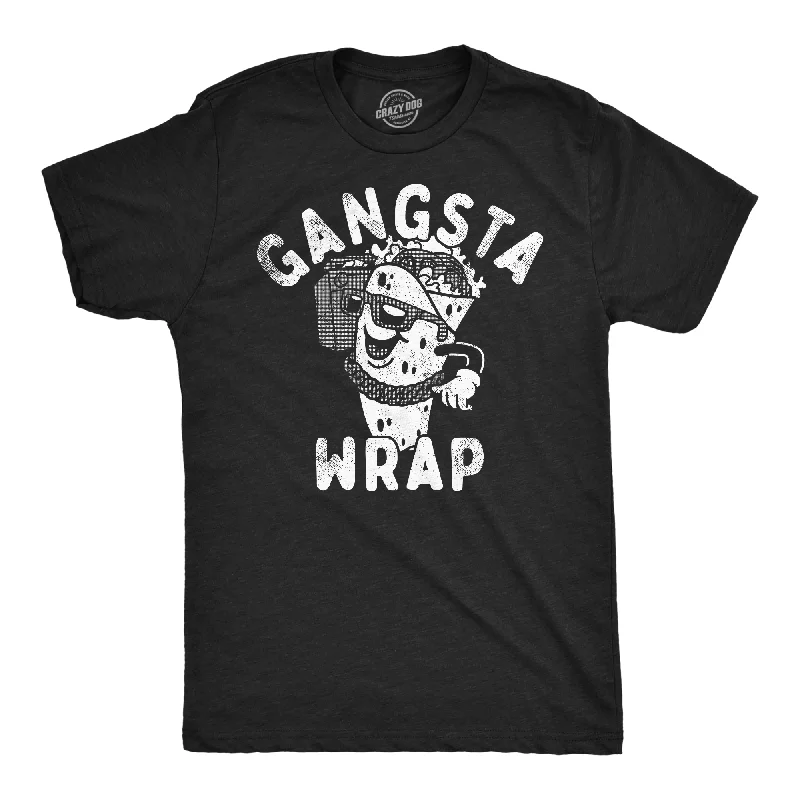 Men's long - sleeve henley t - shirts with button - down placketsGangsta Wrap Men's T Shirt Men's long - sleeve henley t - shirts with button - down placketsGangsta Wrap Men's T Shirt