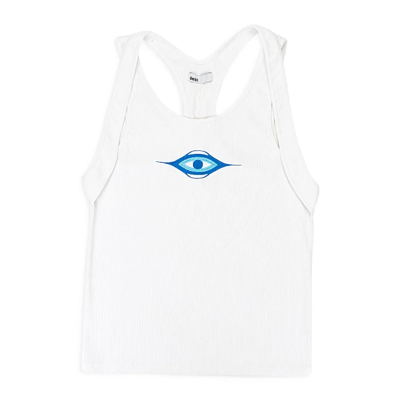 Men's thermal t - shirts with a high - neck design for cold weatherGMBH EMBROIDERY WHITE TANKTOP Men's thermal t - shirts with a high - neck design for cold weatherGMBH EMBROIDERY WHITE TANKTOP
