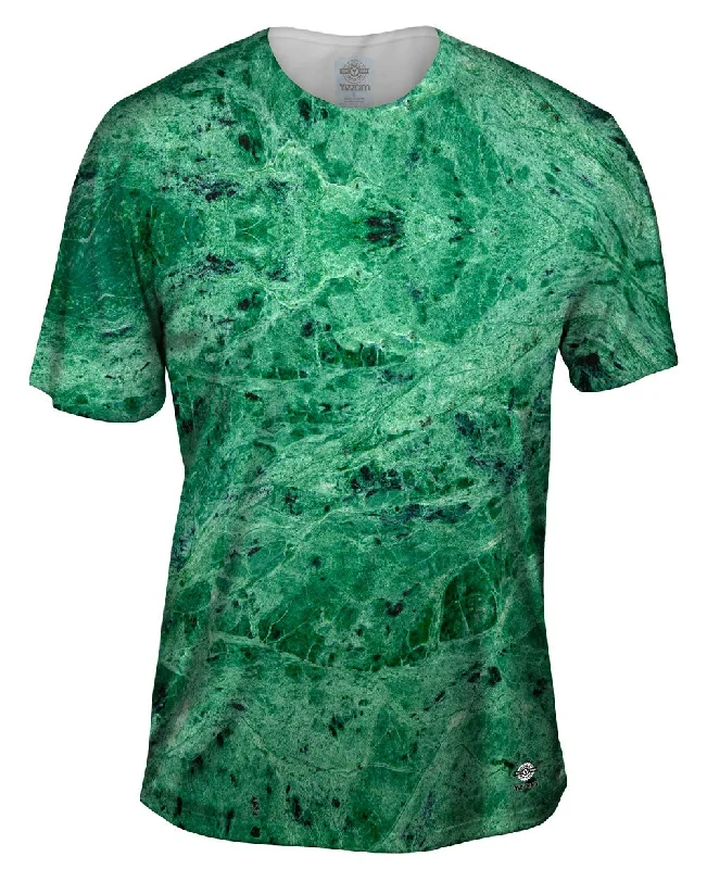 Men's organic cotton crew - neck t - shirts for everyday comfortGreen Marble