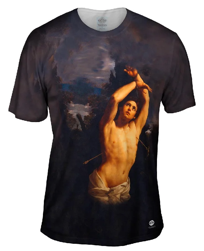 Men's organic cotton crew - neck t - shirts for everyday comfortGuido Reni - "Martyrdom of Saint Sebastian " (1616) Men's organic cotton crew - neck t - shirts for everyday comfortGuido Reni - "Martyrdom of Saint Sebastian " (1616)