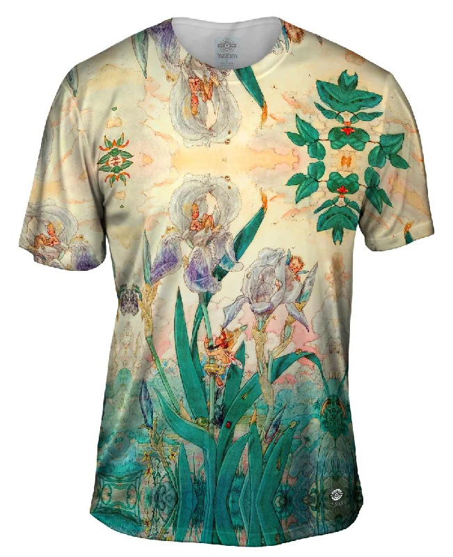Men's button - front t - shirts with a unique artistic printHarold Gaze - "Iris" (1923) Men's button - front t - shirts with a unique artistic printHarold Gaze - "Iris" (1923)