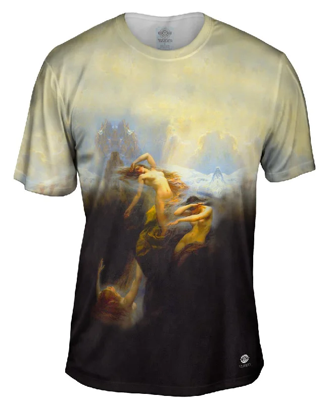 Men's short - sleeve linen t - shirts for summer beach outingsHerbert James Draper - "Clyties of the Mist" (1912) Men's short - sleeve linen t - shirts for summer beach outingsHerbert James Draper - "Clyties of the Mist" (1912)