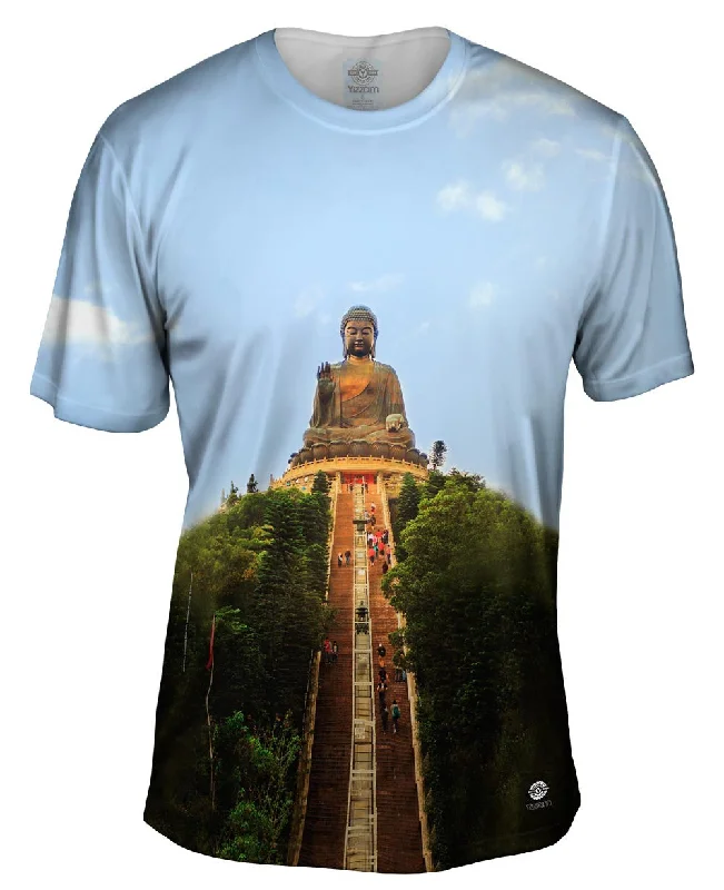 Men's eco - friendly recycled t - shirts for sustainable fashion choicesHong Kong Giant Buddha On Lantau Men's eco - friendly recycled t - shirts for sustainable fashion choicesHong Kong Giant Buddha On Lantau