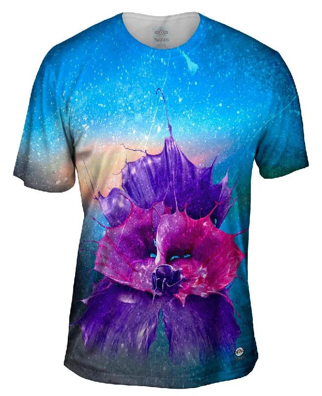 Men's lightweight performance t - shirts for running marathonsInk Spalsh Purple Pink Men's lightweight performance t - shirts for running marathonsInk Spalsh Purple Pink