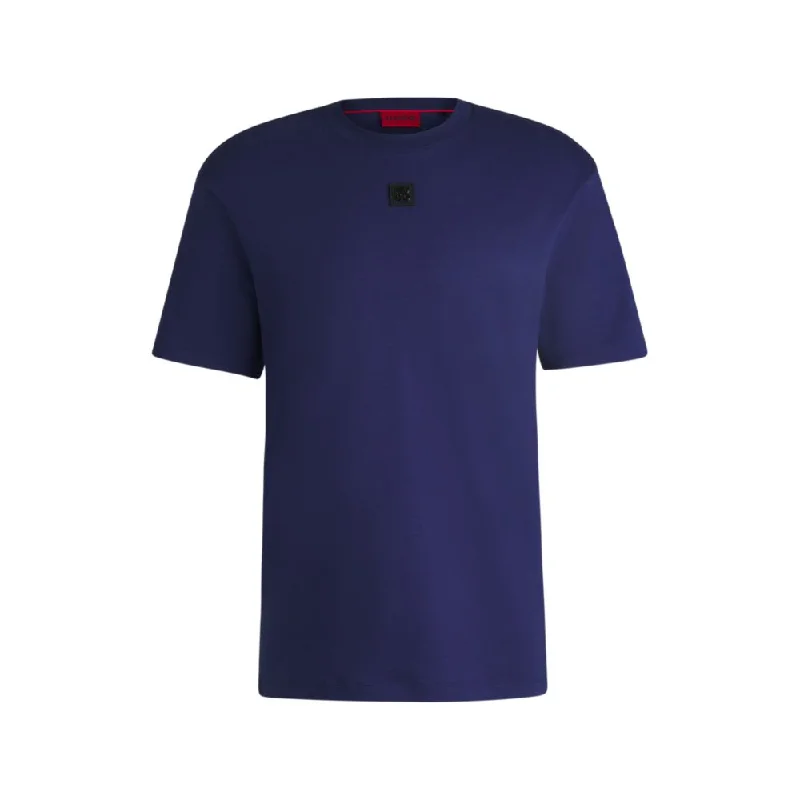 Men's short - sleeve linen t - shirts for summer beach outingsInterlock-cotton regular-fit T-shirt with stacked logo Men's short - sleeve linen t - shirts for summer beach outingsInterlock-cotton regular-fit T-shirt with stacked logo