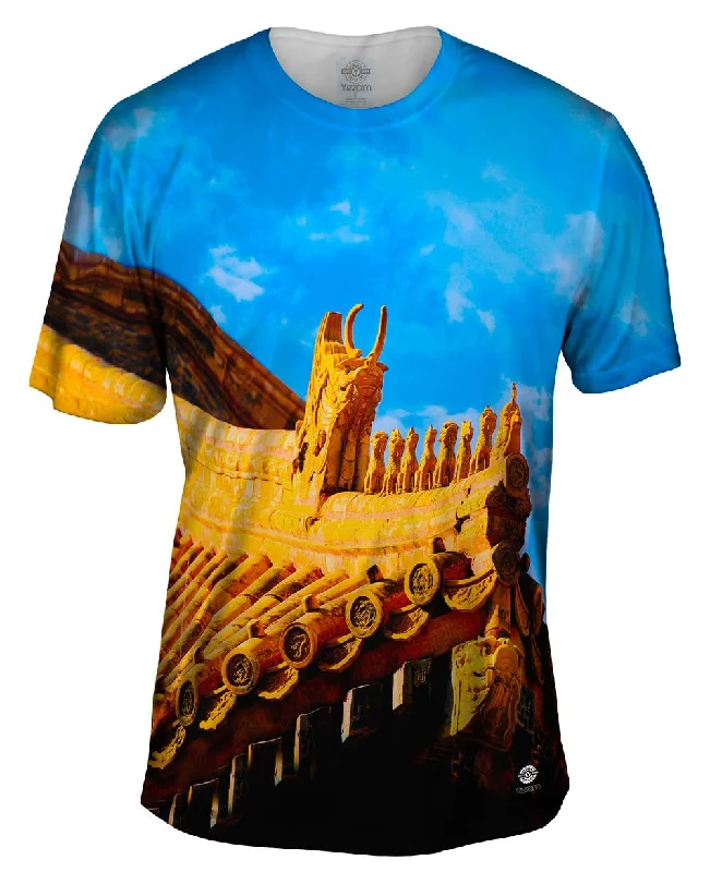 Men's long - sleeve henley t - shirts with button - down placketsJapanese Shrine Ornate Roof Men's long - sleeve henley t - shirts with button - down placketsJapanese Shrine Ornate Roof