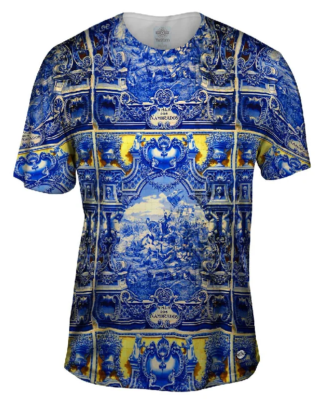Men's slim - fit graphic t - shirts with vintage rock band printsJoaquim Alves Gaspar - "battle of Aljubarrota" (1922) Men's slim - fit graphic t - shirts with vintage rock band printsJoaquim Alves Gaspar - "battle of Aljubarrota" (1922)