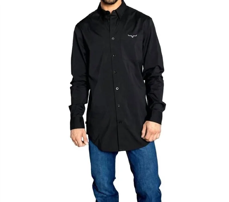 Men's distressed denim - look t - shirts with a rugged appealKr Team Dress Shirt In Black Men's distressed denim - look t - shirts with a rugged appealKr Team Dress Shirt In Black