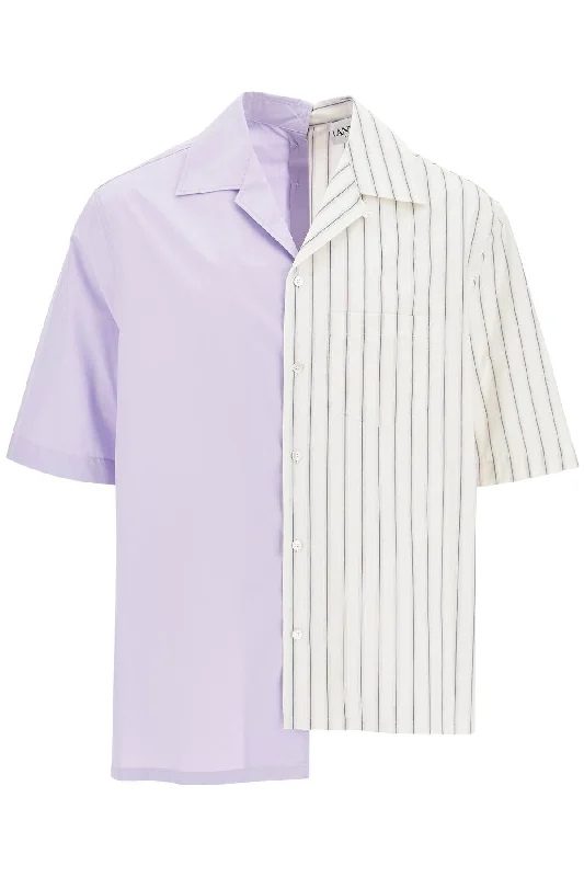 Men's mock - neck t - shirts with a modern and sleek styleLanvin Men's Asymmetric Bowling Shirt With Men's mock - neck t - shirts with a modern and sleek styleLanvin Men's Asymmetric Bowling Shirt With