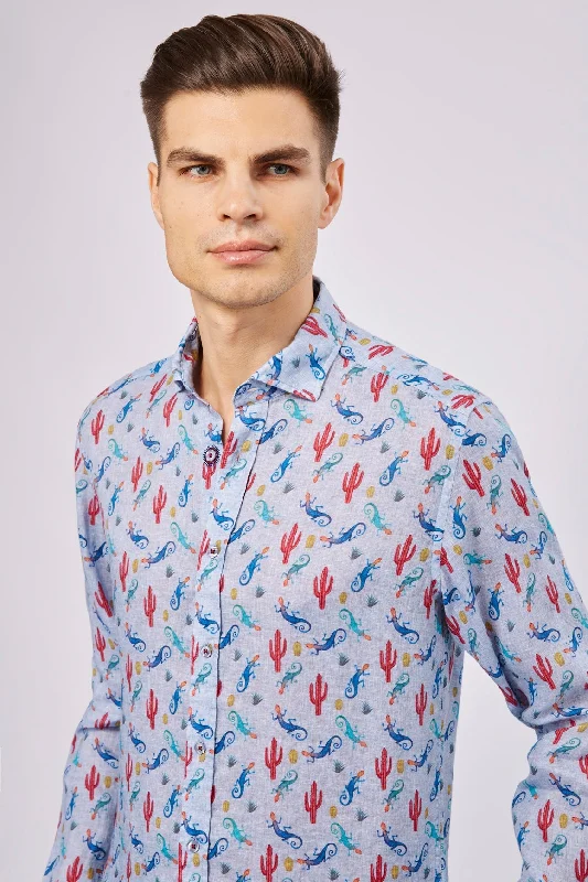 Men's eco - friendly recycled t - shirts for sustainable fashion choicesLeo Lizards and Cacti Shirt Men's eco - friendly recycled t - shirts for sustainable fashion choicesLeo Lizards and Cacti Shirt