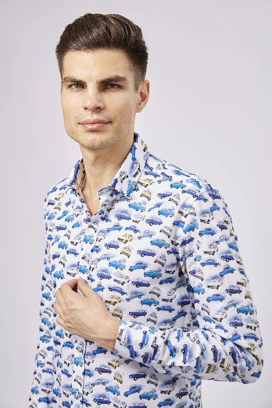 Men's eco - friendly recycled t - shirts for sustainable fashion choicesLeo Old Fashioned Cars Shirt Men's eco - friendly recycled t - shirts for sustainable fashion choicesLeo Old Fashioned Cars Shirt