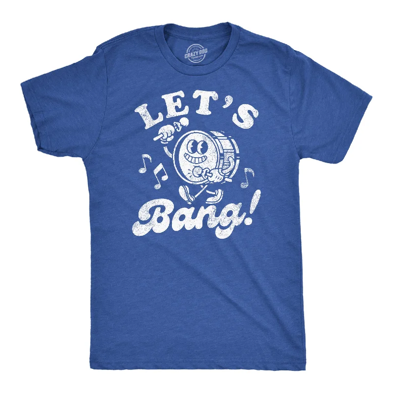 Men's slim - fit graphic t - shirts with vintage rock band printsLets Bang Drum Men's T Shirt Men's slim - fit graphic t - shirts with vintage rock band printsLets Bang Drum Men's T Shirt