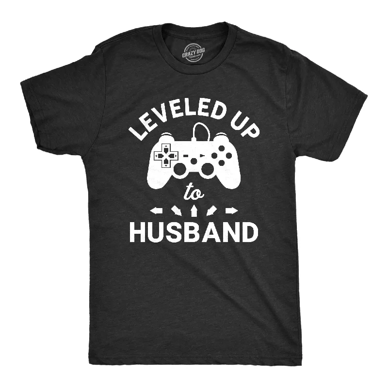 Men's ribbed t - shirts with a textured finish for added styleLeveled Up To Husband Men's T Shirt Men's ribbed t - shirts with a textured finish for added styleLeveled Up To Husband Men's T Shirt