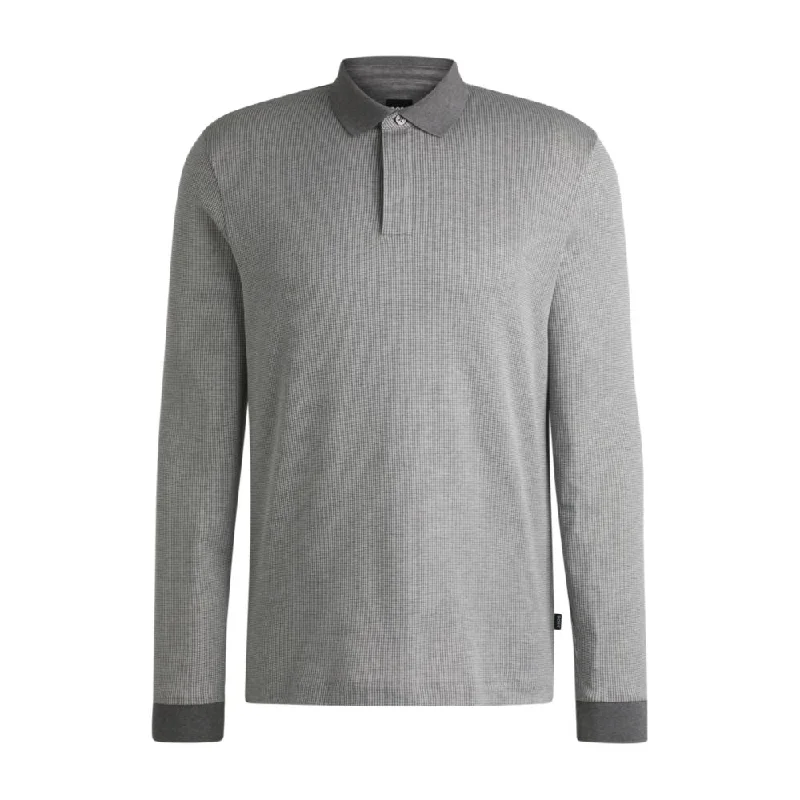Men's organic cotton crew - neck t - shirts for everyday comfortLong-sleeved polo shirt in cotton with concealed placket Men's organic cotton crew - neck t - shirts for everyday comfortLong-sleeved polo shirt in cotton with concealed placket