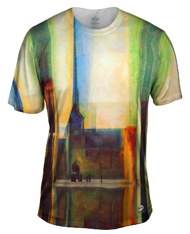 Men's ribbed t - shirts with a textured finish for added styleLyonel Feininger - "Gelmeroda" Men's ribbed t - shirts with a textured finish for added styleLyonel Feininger - "Gelmeroda"