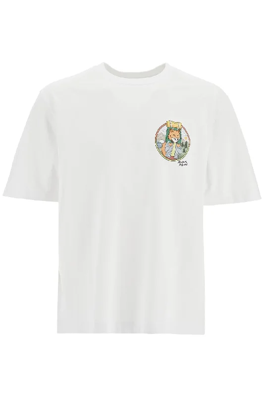 Men's ribbed t - shirts with a textured finish for added styleMaison Kitsune Men's 'Oversized Rambling