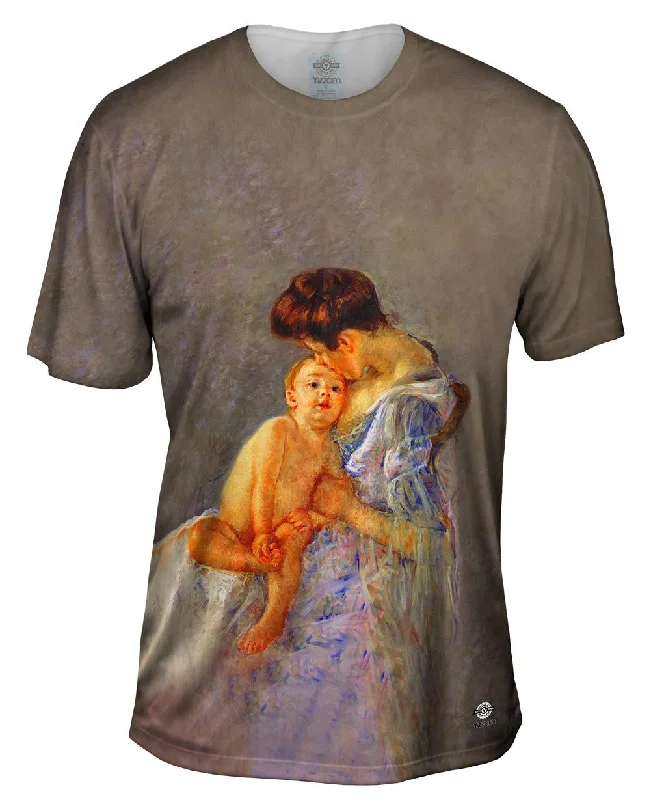 Men's v - neck muscle t - shirts for a body - building aestheticMary Cassatt - "Motherhood II" (1906) Men's v - neck muscle t - shirts for a body - building aestheticMary Cassatt - "Motherhood II" (1906)