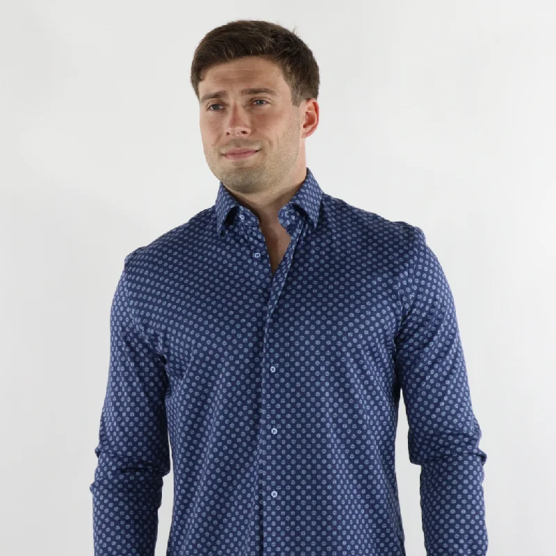 Men's v - neck muscle t - shirts for a body - building aestheticMax Colton James Shirt in Navy Dot Men's v - neck muscle t - shirts for a body - building aestheticMax Colton James Shirt in Navy Dot